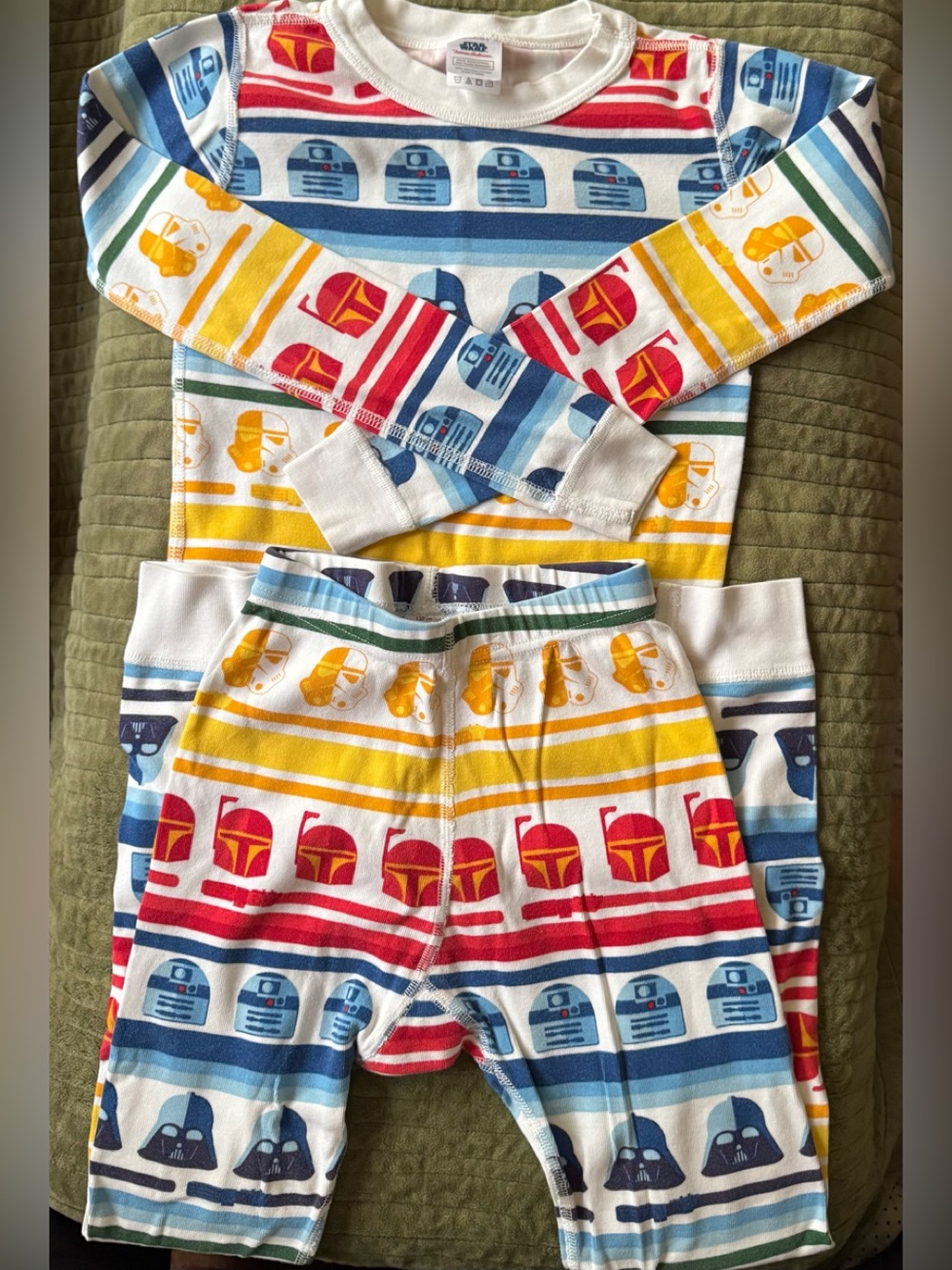 Hanna Andersson Kids Pajama Set - Red, Yellow, Blue, Green, White